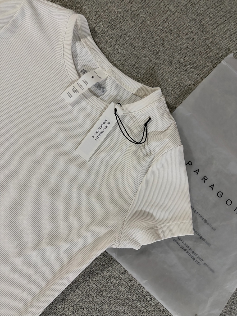 Paragon Fitwear White Ribbed Short-Sleeve Tee
